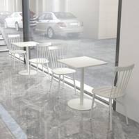 Table à manger rectangulaire en métal au design moderne pour salons de thé, restauration commerciale, réceptions, chaises décontractées, petit carré