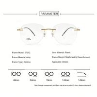 Vente en gros de montures de lunettes sans monture en alliage de titane ultralégères, carrées, pour myopie, lunettes de prescription pour hommes et femmes
