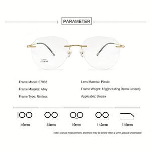 Wholesale Ultralight Titanium Alloy Rimless Glasses <b>Frame</b> Square Myopia Prescription <b>Eyeglasses</b> <b>Frames</b> Men Women - Product Image 5