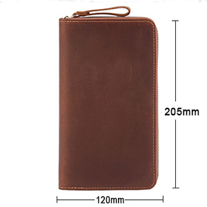 Étui pour carnet <span class=keywords><strong>de</strong></span> notes en cuir <span class=keywords><strong>de</strong></span> vachette véritable avec fermeture à glissière Vintage B5 Planner Notebook Bag/Cover - Product Image 6