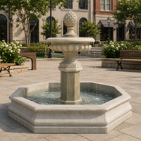 Fuente de jardín exterior con esculturas de figuras clásicas y fuente de agua de mármol arenisca amarilla para plaza
