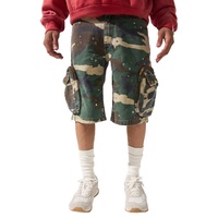 Shorts Cargo Homme en Jean Coton Camouflage Rétro Délavé de Haute Qualité avec Multiples Poches Zippées, Coupe Ample Personnalisée