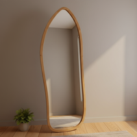 Miroir sur pied pleine longueur avec cadre en bois irrégulier pour la maison, l'hôtel et la villa (vente en gros)