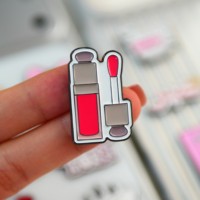 Autocollants pour téléphone en émail dur rose mignon, en zinc et fer, avec motifs en police arabe, Reine, Fille, Boss, Cupcake, Brillant à lèvres, adhésif 3M, cadeau pour femmes arabes