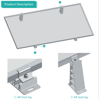 Supports de panneaux solaires en aluminium anodisé pour toit plat, installation facile, structure de montage photovoltaïque durable, kit de montage.