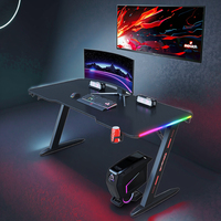 Zwaar Metalen Frame Gaming Bureau Moderne Stijl Staand Bureau Met Verstelbare Opbergplanken En Computerbureaus Met Muismat
