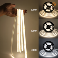 Guirlandes lumineuses LED COB 12V certifiées CE RoHS, 320 LED/m, flexibles, non étanches, adaptateur de connecteur, alimentation, 3000K-6000K