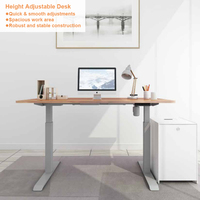 Table d'ordinateur à hauteur réglable à bas prix, cadre électrique gris, bureau intelligent pour la maison