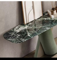 Service OEM/ODM, table console moderne en acier au carbone avec plateau en marbre artificiel pour chambre à coucher et salon, meubles de maison