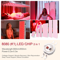 Chip Epistar 8080 K1 SMD LED 660nm 850nm 0.3W Diodo NIR Emisor Infrarrojo IR, Fabricante para Panel de Terapia de Luz Roja, Panel PBM