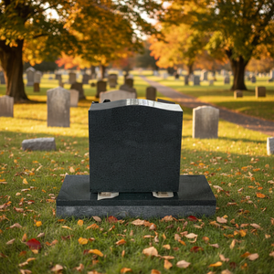 Traditional American Granite Tombstone <b>Memorial</b> with 1 Year Warranty-Serp Top Die - Product Image 2
