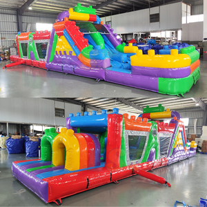 Percorso a Ostacoli Gonfiabile Commerciale con Scivolo d'Acqua, Giochi Sportivi e <span class=keywords><strong>Intrattenimento</strong></span> con Casa Gonfiabile - Product Image 1