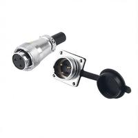 Connecteur circulaire multipolaires P20 à bride carrée mâle-femelle avec capuchon anti-poussière pour moteur servo