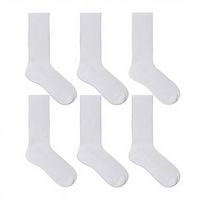 Chaussettes de compression pour femmes et hommes KT-0026-387 OEM avec logo personnalisé brodé, en coton blanc respirant, séchage rapide, chaussettes de basket-ball élite