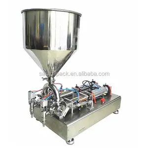 Semi-Automatic Double Nozzles Horizontal Water Bottle Honey Filler Sauce Cream Liquid Paste Filling Machine