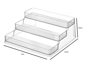 <strong>3</strong> <strong>Tier</strong> Spice <strong>Shelf</strong> and Rack Organizer for Cabinet and Counter Top Clear Plastic Display Stand - Product Image 3