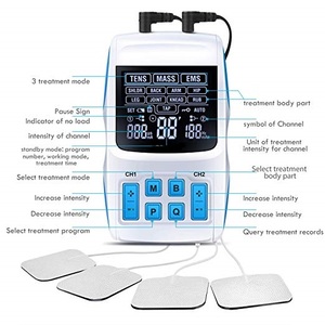 Dispositivo TENS EMS MASS de Doble Canal 3 en 1 - 0-60 Niveles de Intensidad, Almohadillas de 50*50mm, Funciona con Batería, ABS, Alivio del Dolor - Product Image 2
