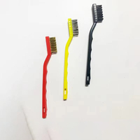 DS2479 Lot de 3 brosses en laiton, acier inoxydable et nylon pour le nettoyage, l'élimination de la rouille, la saleté, la peinture, le frottage, petite brosse métallique, brosse à fil pour les espaces étroits