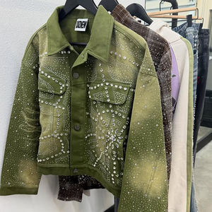 DiZNEW giacca di jeans con strass 2026 giacca personalizzata moda Designer Street Diamond - Product Image 3