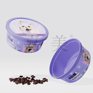 Emballage vide en plastique 250g boîte ronde violette de friandises pour chat avec couvercle - Product Image 6