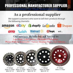 4 "-9" thô Grit kim cương Turbo Mài cup Wheel cho sàn bê tông - Product Image 5