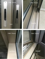 Fenêtre coulissante en aluminium de couleur blanche avec double vitrage et grille, fabriquée par Fuson Product Manufacturer, pour les designs de fenêtres et de portes.