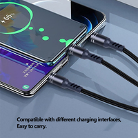 Kabel Charger USB Portabel Multifungsi 3 in 1 Universal 13cm, Mendukung Kustomisasi, untuk iPhone, Micro USB, dan Tipe C