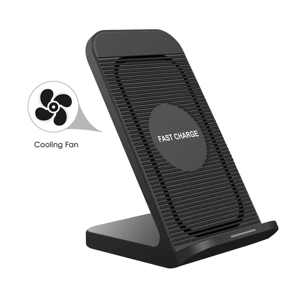 10W Qi Wireless Charger With Fan For Samsung S10 S9 Note 10 9 for iPhone 11 XS Max XR Xiaomi Huawei Wireless Fast Charging Stand