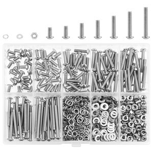 Kit de tuercas y arandelas para tornillos hexagonales de cabeza abombada M3, acero inoxidable 304, métrico M3x6 8 12 16 20 25 30 mm - Product Image 3