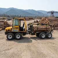 Chargeur forestier HAIJU pour le chargement de bois de forêt avec grue hydraulique et grappin, pompe à piston italienne
