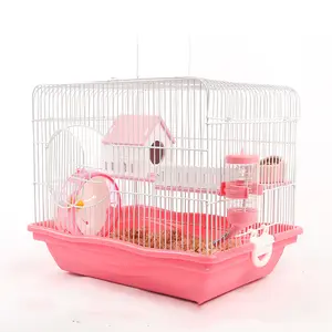 Syrische Hamster Cavia Draad Hamsterkooi Acryl Gouden Zijde Beer Nest Villa Hamster Enkele En Dubbele Laag Kooi Voor koop