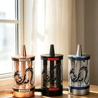 Kit Chicha Portable d'Extérieur Lyu, Design Givré Miroir, en Alliage d'Aluminium Durable, Écologique, Prise Japonaise, 1 Tuyau, Coffret Cadeau