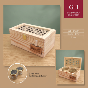 handcrafted Pinewood Storage Box G-1 9x5.5 Inch With 2 Jars Handmade Souvenir <b>Gift</b> Box for special occasion - Product Image 4