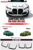 Perfiply Auto Part Car 3K Twill Real Carbon Fiber Front Bumper Lip Hood Vents pour BMW M3 G80/M4 G82 2021+ Side Louvers