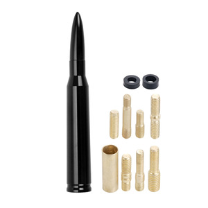 Car Roof Antenna 5.5 Inch Retractable Bullet Design With Eight Screws For General Vehicles Black CFRP <b>Material</b> - Product Image 1