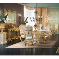 Table console et miroir de luxe en bois sculpté et doré Console en bois pour salon et couloir