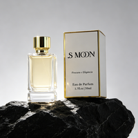 Flacon de parfum carré élégant en verre transparent 60 ml – Contenant vide haut de gamme avec couvercle doré/argenté et pulvérisateur – Personnalisable