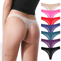 Strings en dentelle jacquard pour filles, bikinis, tangas, sous-vêtements pour femmes, calcinha fio dental, culotte tangas pour femme