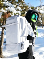 Sac à dos multifonctionnel 55L pour homme en tissu Oxford résistant à l'eau, pour ski/snowboard, avec compartiment pour chaussures technique, double bretelles, grande capacité
