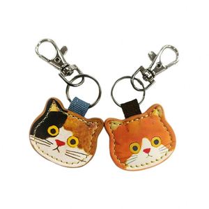 New Leather Cat Keychain Cute Animal <b>Bag</b> Pendant High Quality PU Leather Car Keychain Cat Keychain - Product Image 1