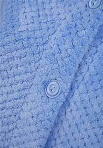Accappatoio da donna in pile waffle di lusso, casual, 52 pollici, con bottoni, tinta unita, morbido e caldo, invernale, per adulti, ODM - Product Image 3