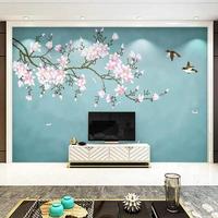 Murale florale de design intérieur personnalisé, papier peint mural texturé en PVC non tissé 3D