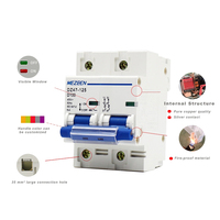Interruptor Automático Bipolar DZ47 80 100 125 Amp, Tipo Riel DIN, Baja Tensión, Interruptor de Aire CA 400V, 2 Polos