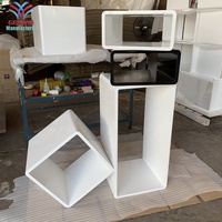 Étagère de bibliothèque en bois blanc de haute qualité, personnalisée en usine, avec des coins arrondis
