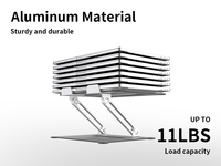 Support pour ordinateur portable en alliage d'aluminium, design ergonomique réglable en hauteur, portable pour le bureau, la bibliothèque, la table, le bureau à domicile, personnalisable