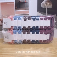 MUJU B203 Lot de 6 élastiques à cheveux basiques en spandex, 5 cm, haute élasticité, sans couture, avec logo personnalisé, carte code-barres, prêt à la vente, faible MOQ