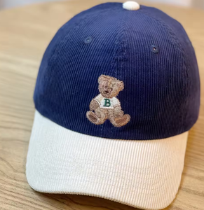 Casquettes de baseball sportives printemps-automne de haute qualité avec logo d'ours brodé, chapeaux en velours côtelé doux bicolores pour hommes et femmes - Product Image 2