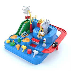 SY TOYS Classique DIY Circuit de train à assembler pour enfants, avec voitures de course, <span class=keywords><strong>jeu</strong></span> de sauvetage urbain et manuel d'aventure - Product Image 1