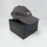 Boîte d'emballage de chapeau magnétique pliable noire en carton rigide avec logo personnalisé boîte cadeau de casquette de baseball