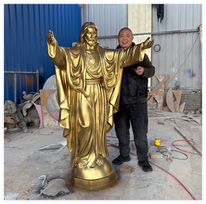 Statua di <span class=keywords><strong>Gesù</strong></span> in Vetroresina Stile Papale, Scultura Artigianale di Alta Gamma Personalizzata in Diversi Colori - Product Image 4